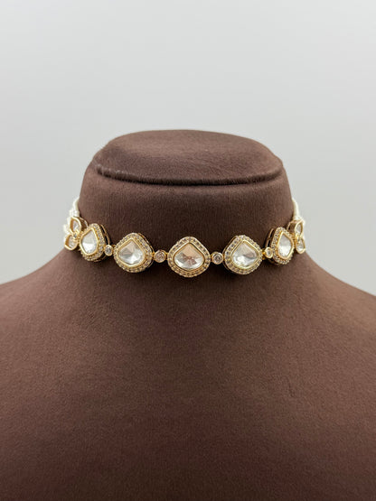 Reshma Moissanite Delicate Choker Necklace Set