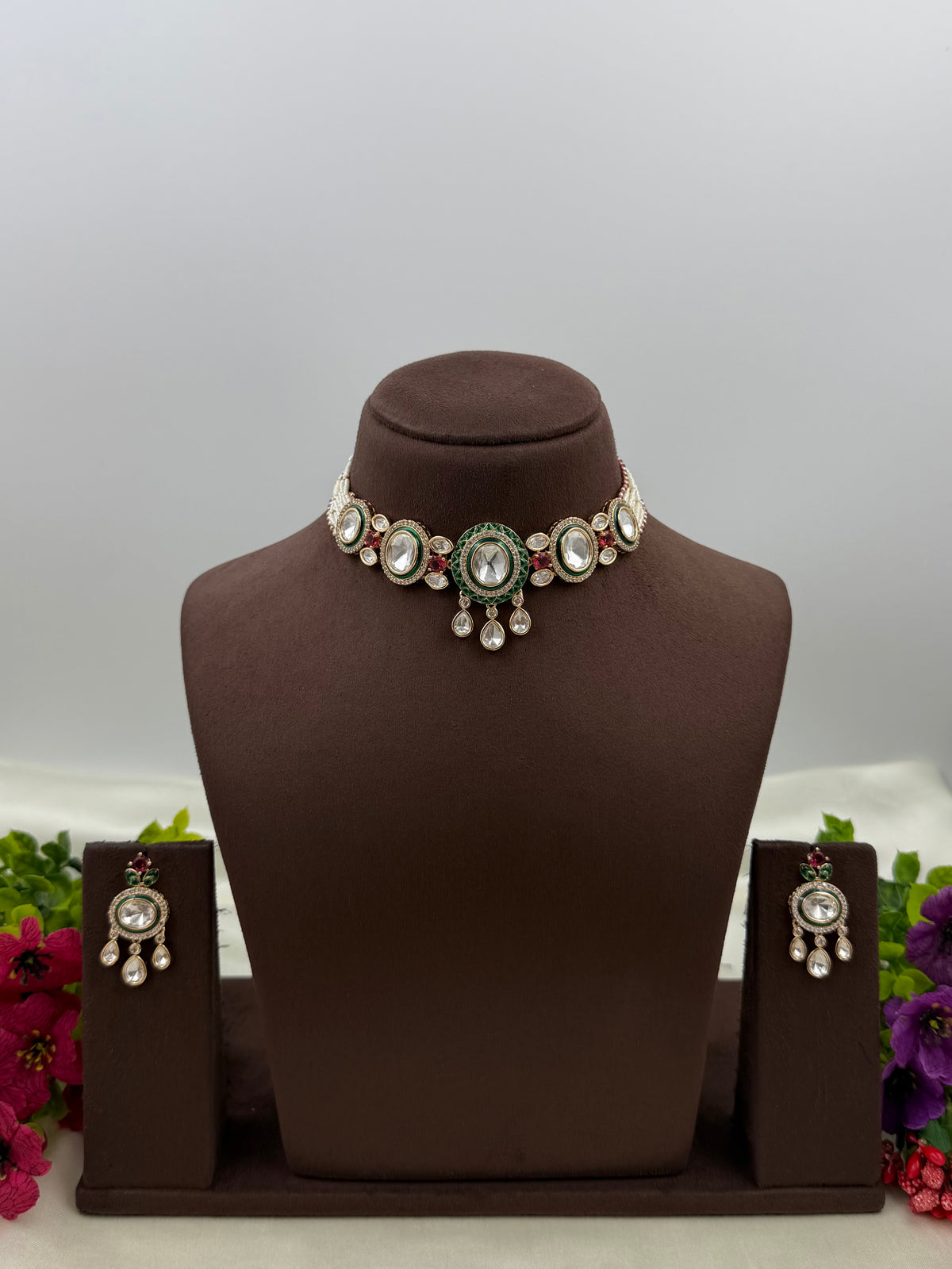 Rashmi Moissanite Delicate Necklace Set