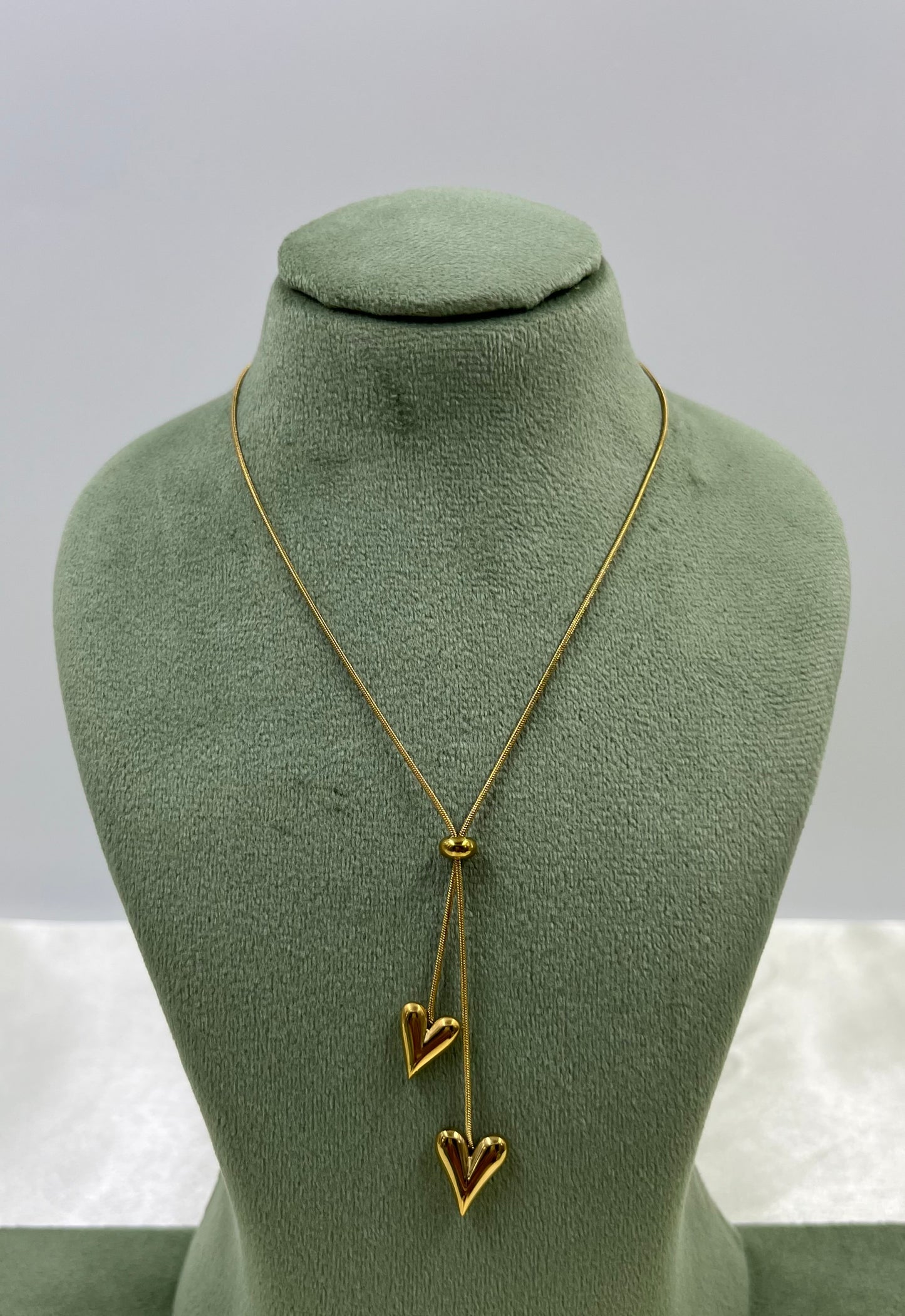 Heart Drop Gold Necklace