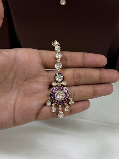 Deepti Moissanite Double Layer Necklace Set