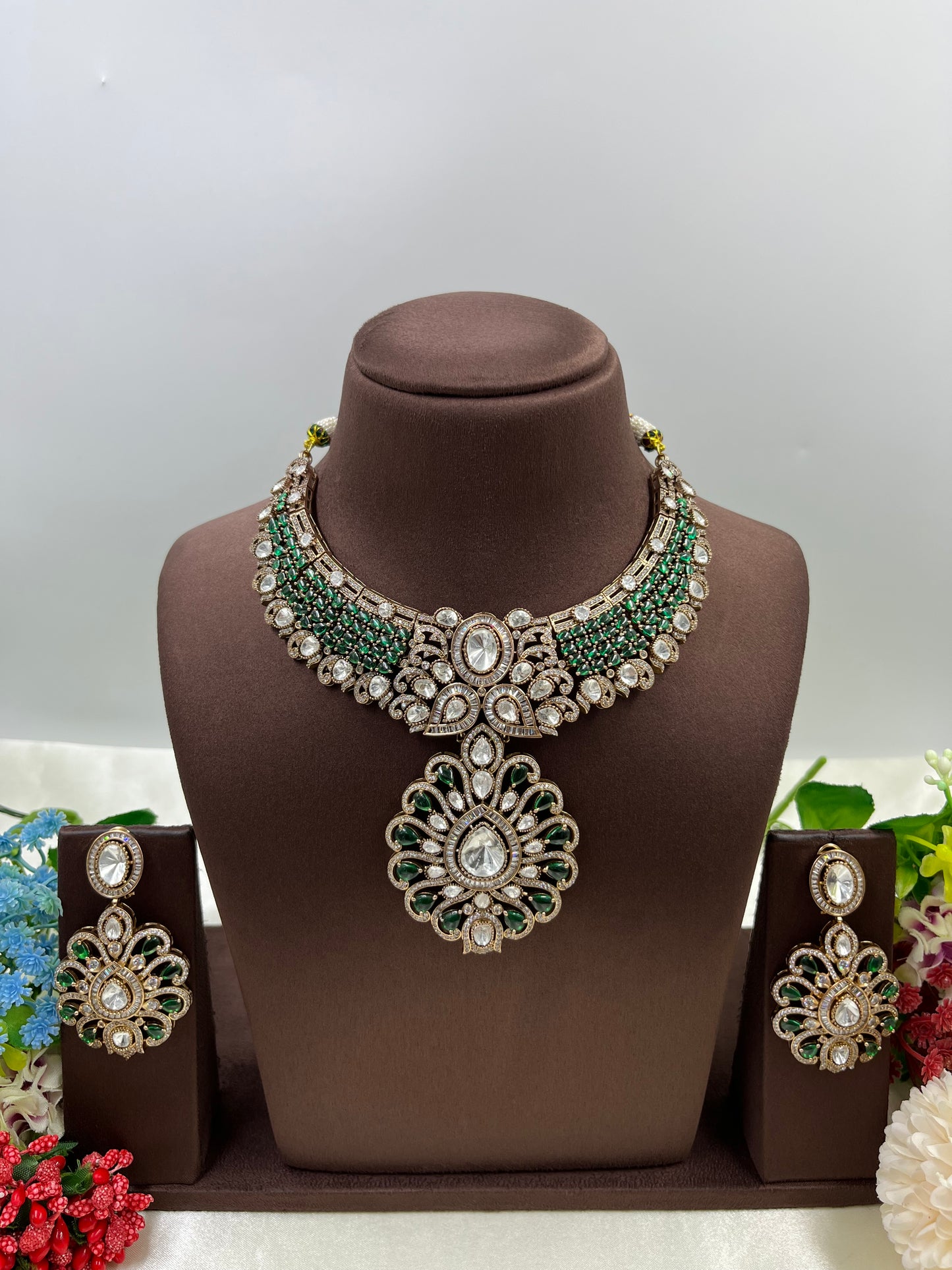 Razia Premium Moissanite Kundan Necklace