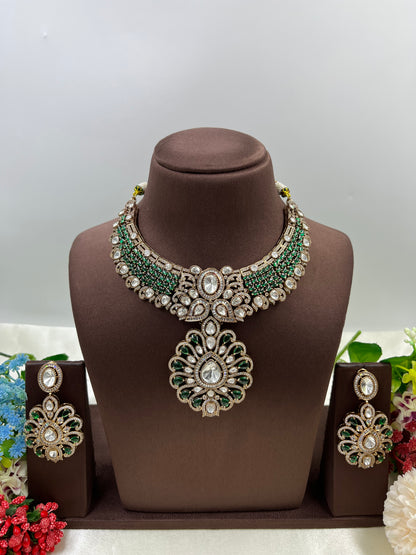 Razia Premium Moissanite Kundan Necklace