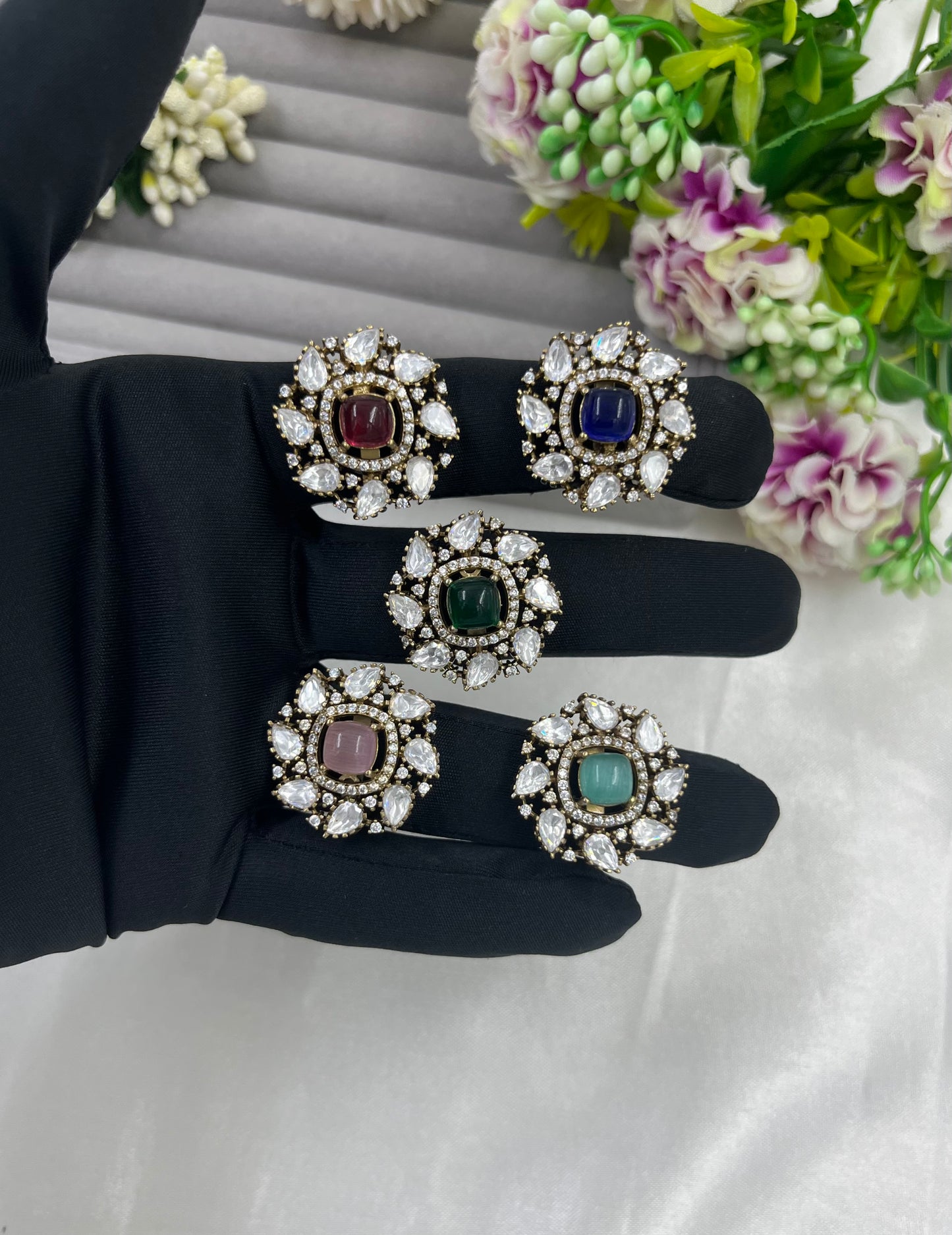 Ziva Floral Kundan Ring