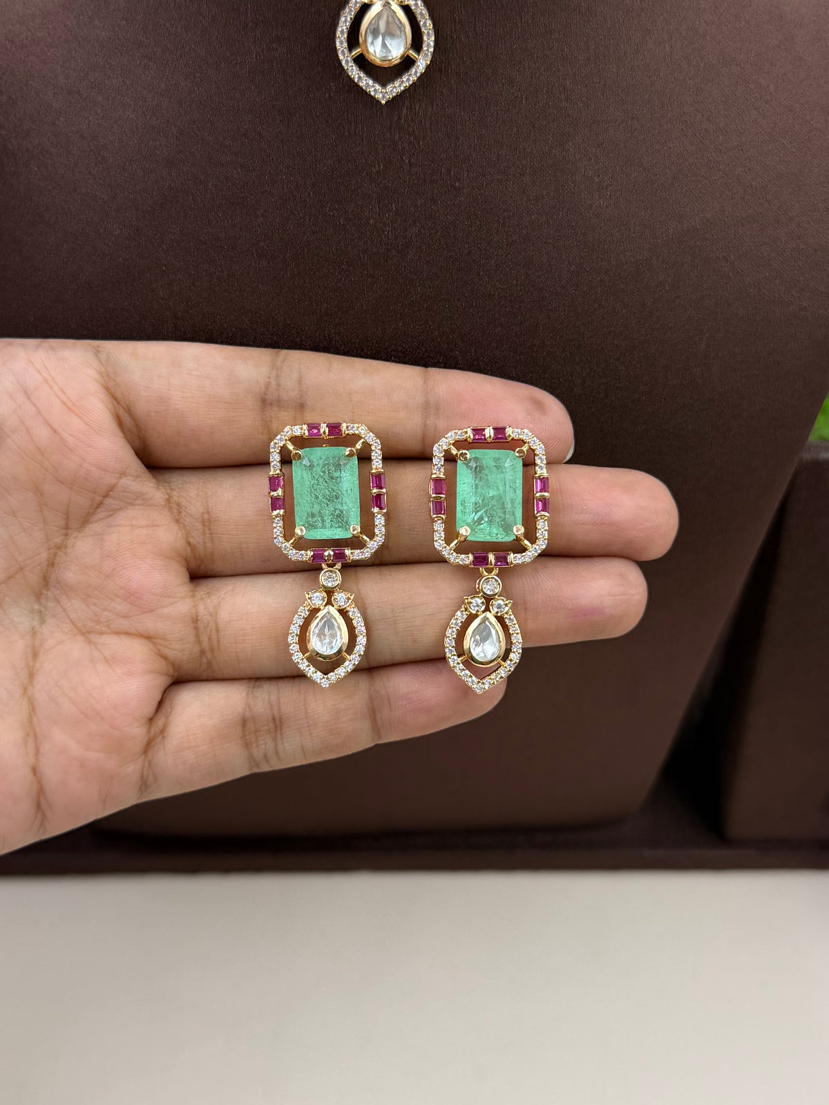 Nandita Moissanite Choker Necklace Set