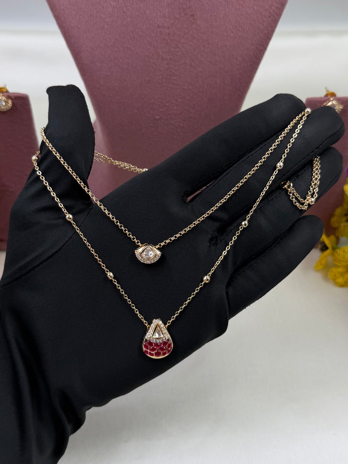 Harshada Moissanite Chain Pendant