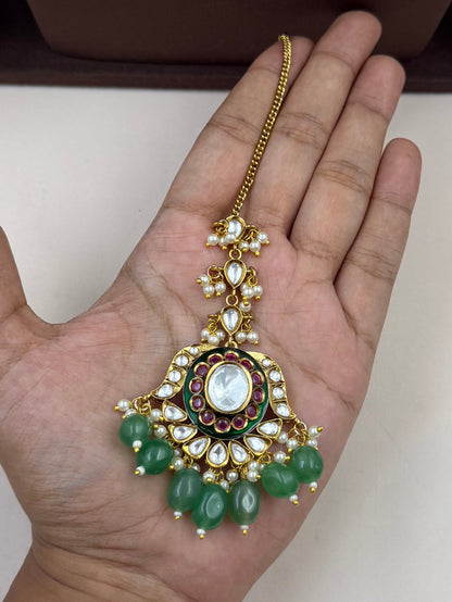 Vishakha Premium Polki Choker Necklace Set
