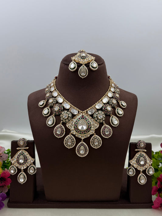 Joya Premium Moissanite Kundan Semi Bridal Set