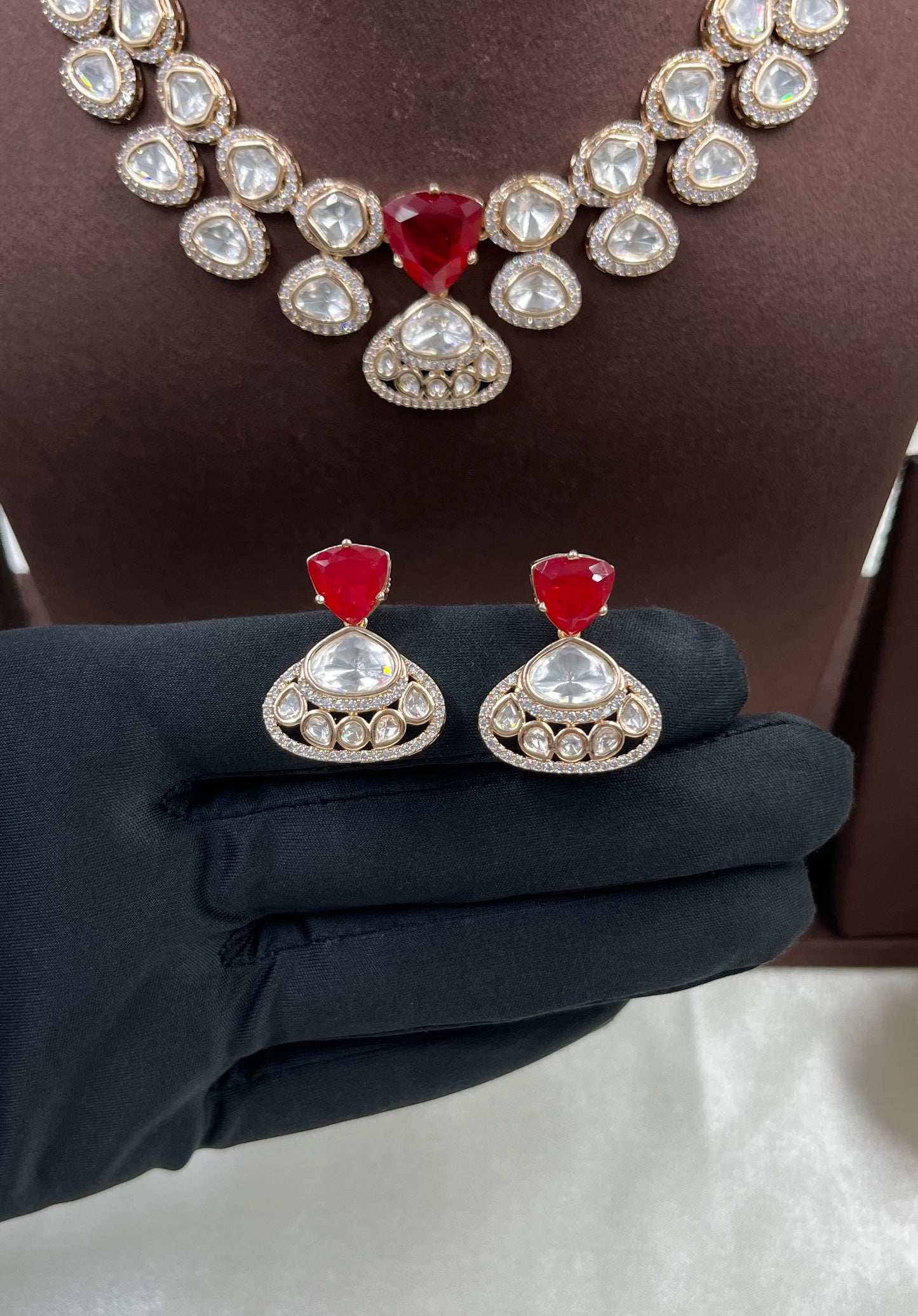 Rama Moissanite Kundan Delicate Necklace