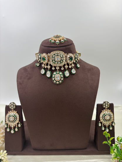 Zayra Zewar Moissanite Kundan Necklace