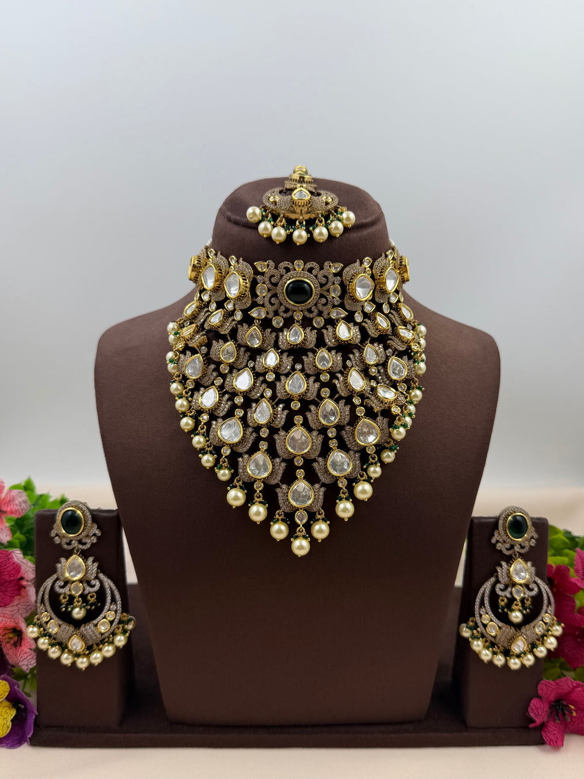 Sujata Victorian Moissanite Choker Necklace Set