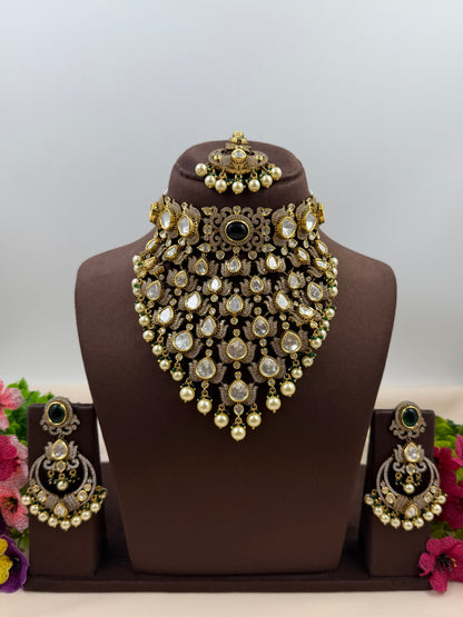 Sujata Victorian Moissanite Choker Necklace Set