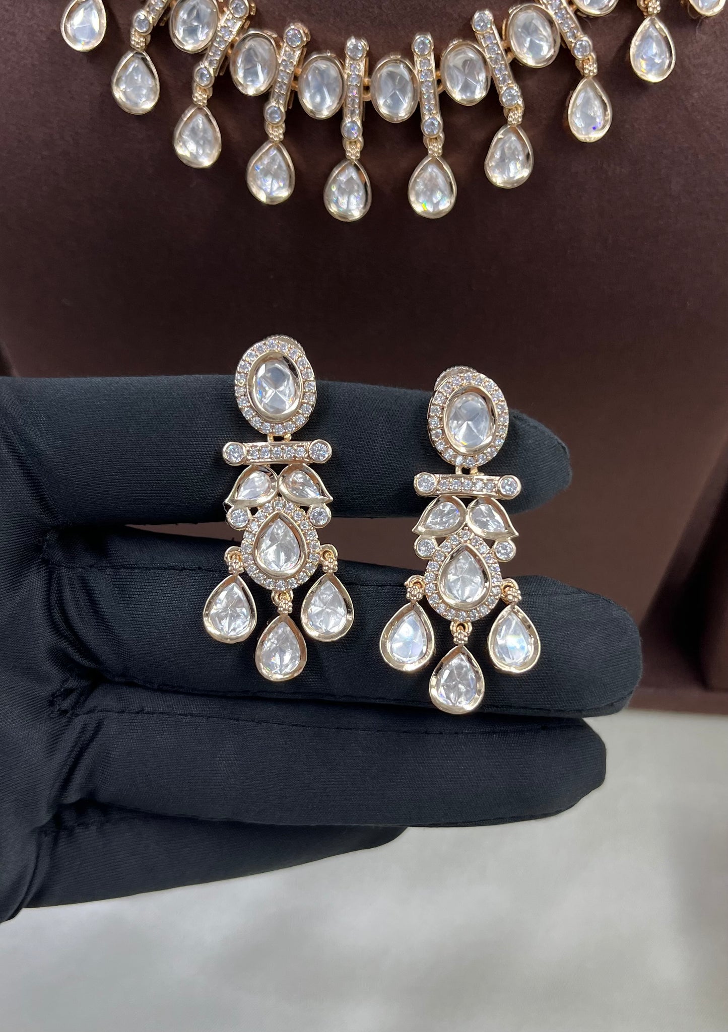 Ria Moissanite Drops Necklace