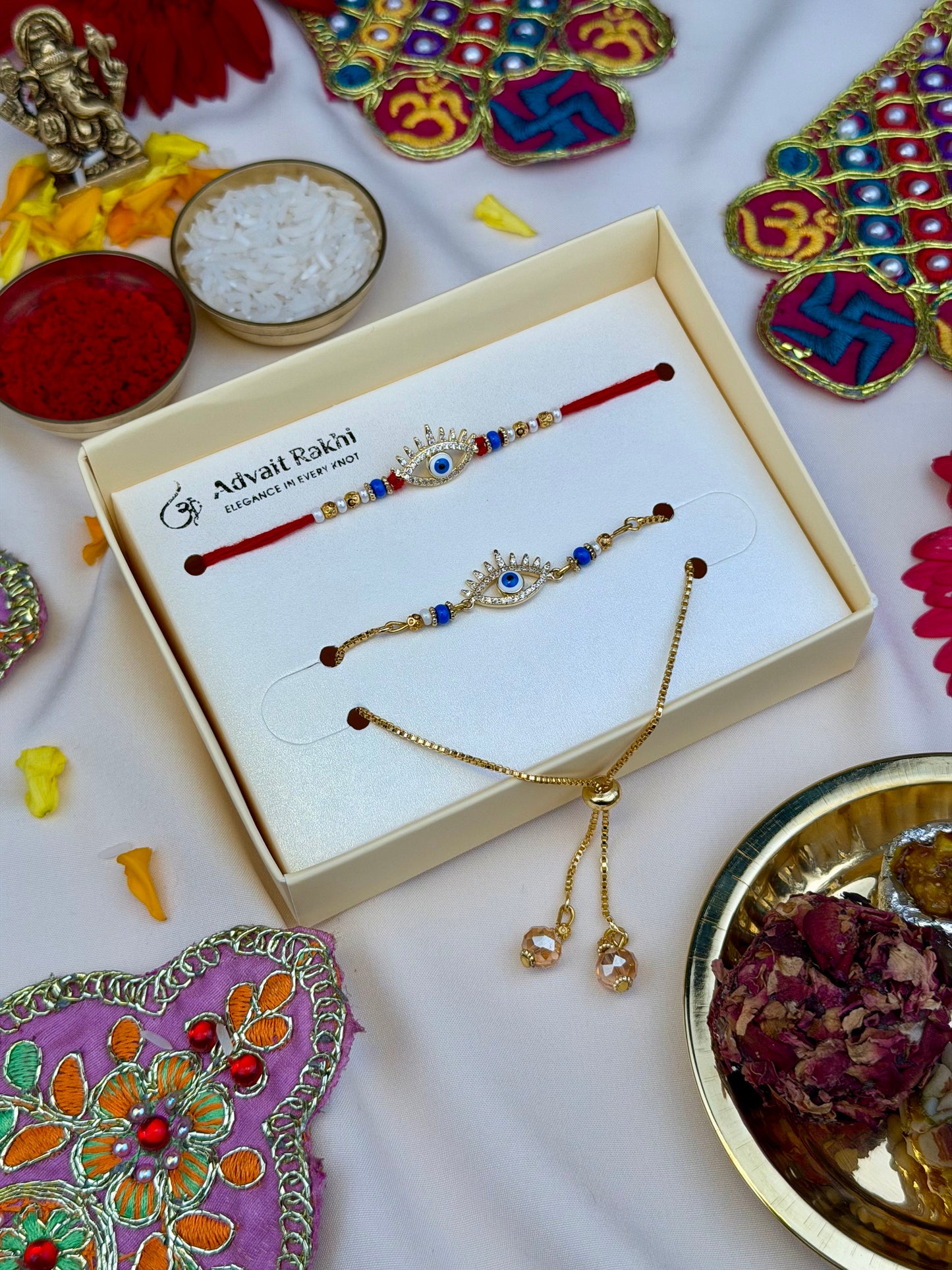 Premium Evil Eye Rakhi Lumba Set