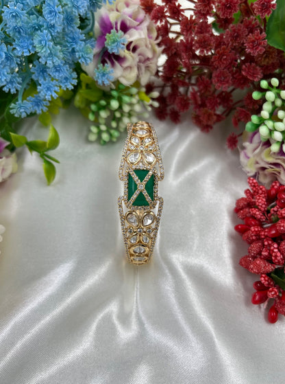 Gleamora Moissanite Kundan Bracelet (Openable)