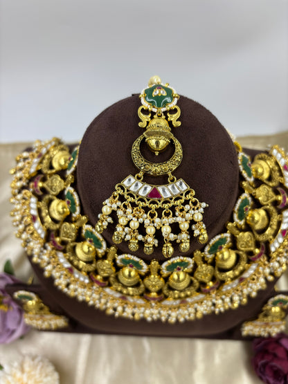 Heritage Pachi Antique gold Semi Bridal Necklace.