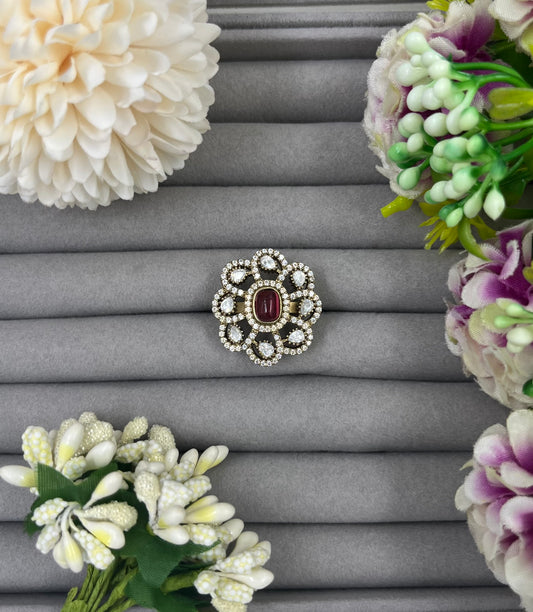 Floral Gemstone Kundan Ring