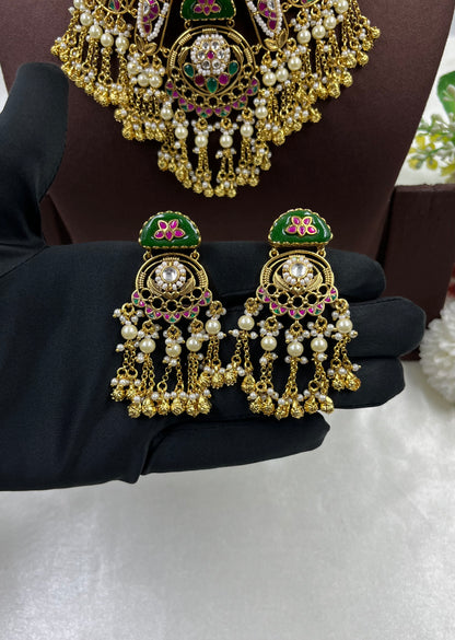 Khushi Pachi Kundan Necklace Set