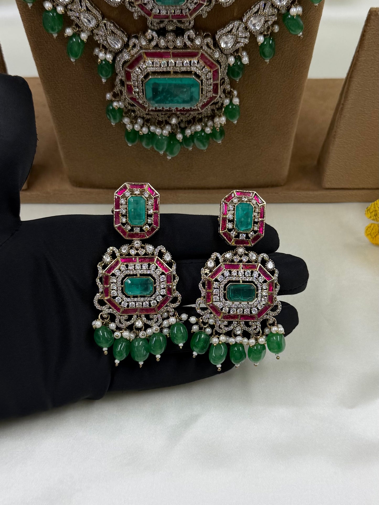 Brinda Victorian Long Necklace Set