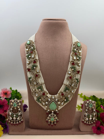 Grishma Victorian Jaipuri Kundan Long Necklace Set