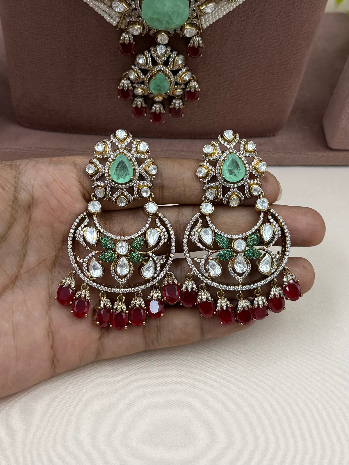 Grishma Victorian Jaipuri Kundan Long Necklace Set