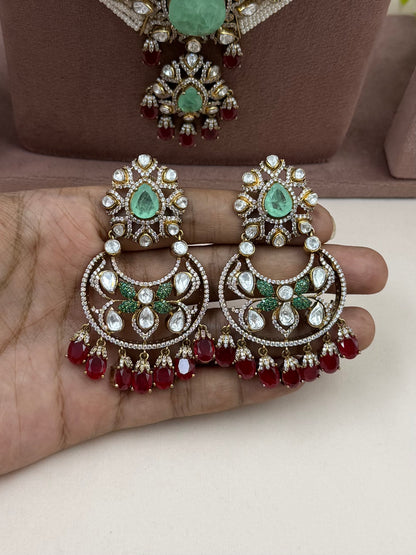 Grishma Victorian Jaipuri Kundan Long Necklace Set