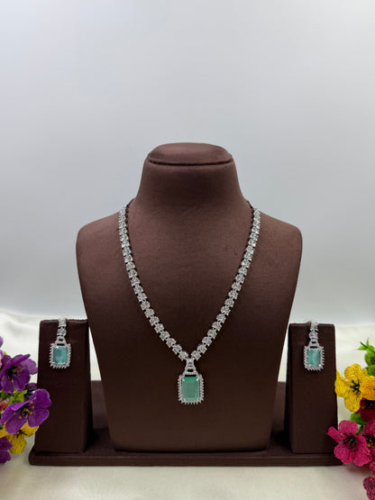 Isla American Diamond Semi Long Necklace