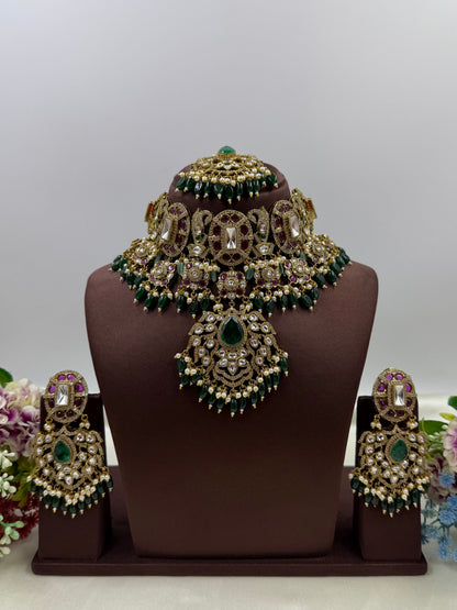 Victorian Semi Bridal Choker Necklace Set