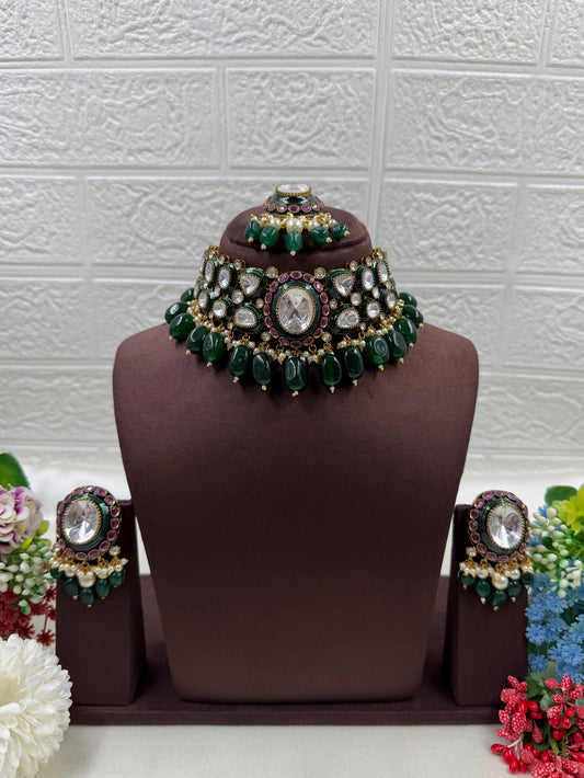 Keshavi Polki Kundan Necklace Set