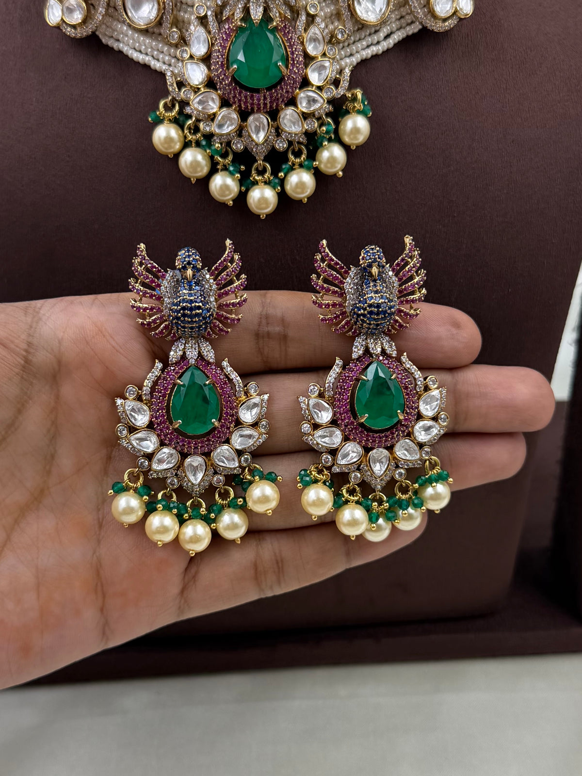 Maharani Green Kundan Choker Set