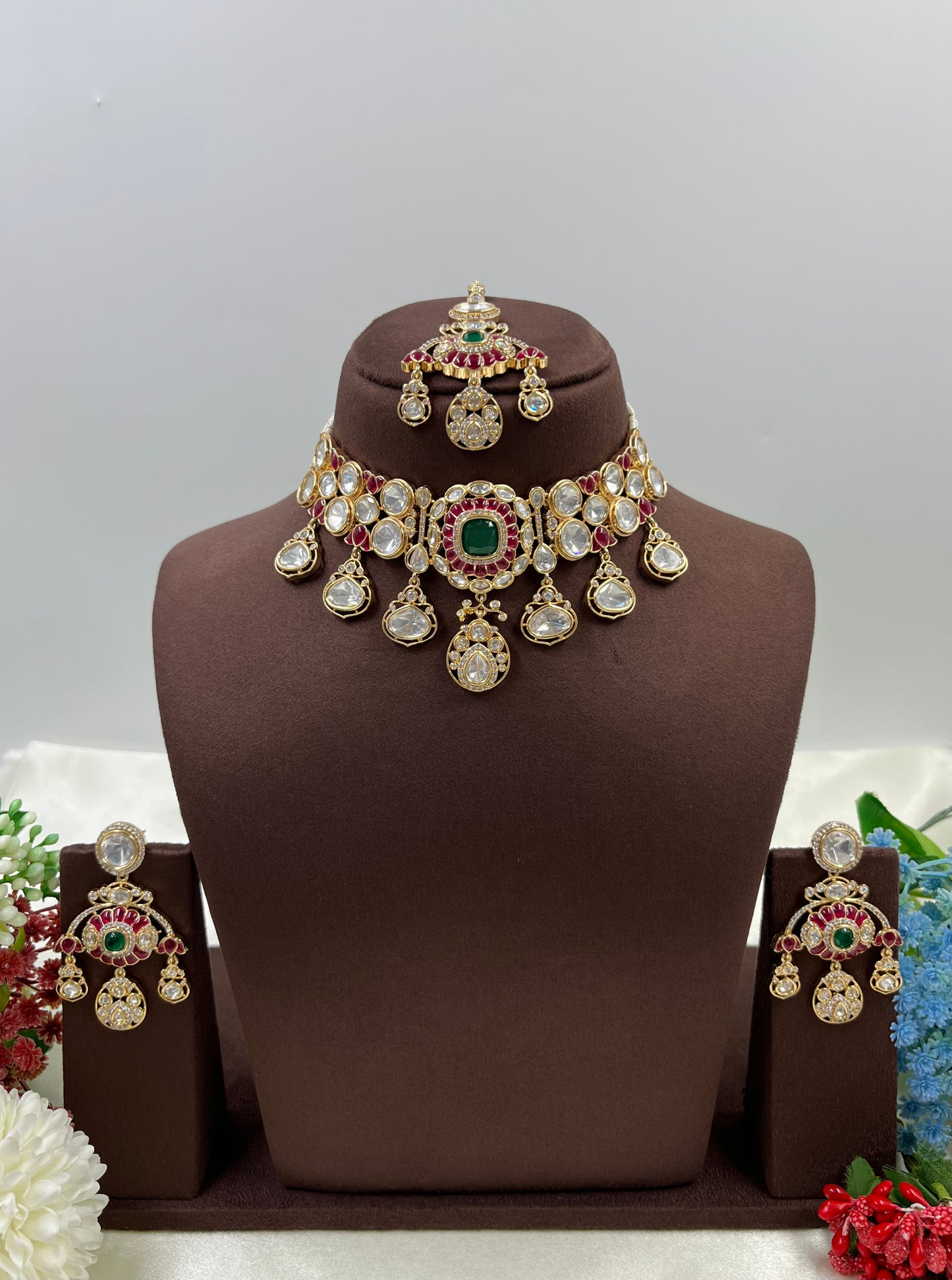 Nayab Moissanite Kundan Choker Necklace