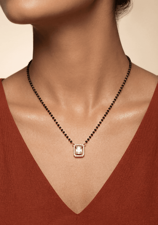 Square-Shaped Rose Gold Mangalsutra