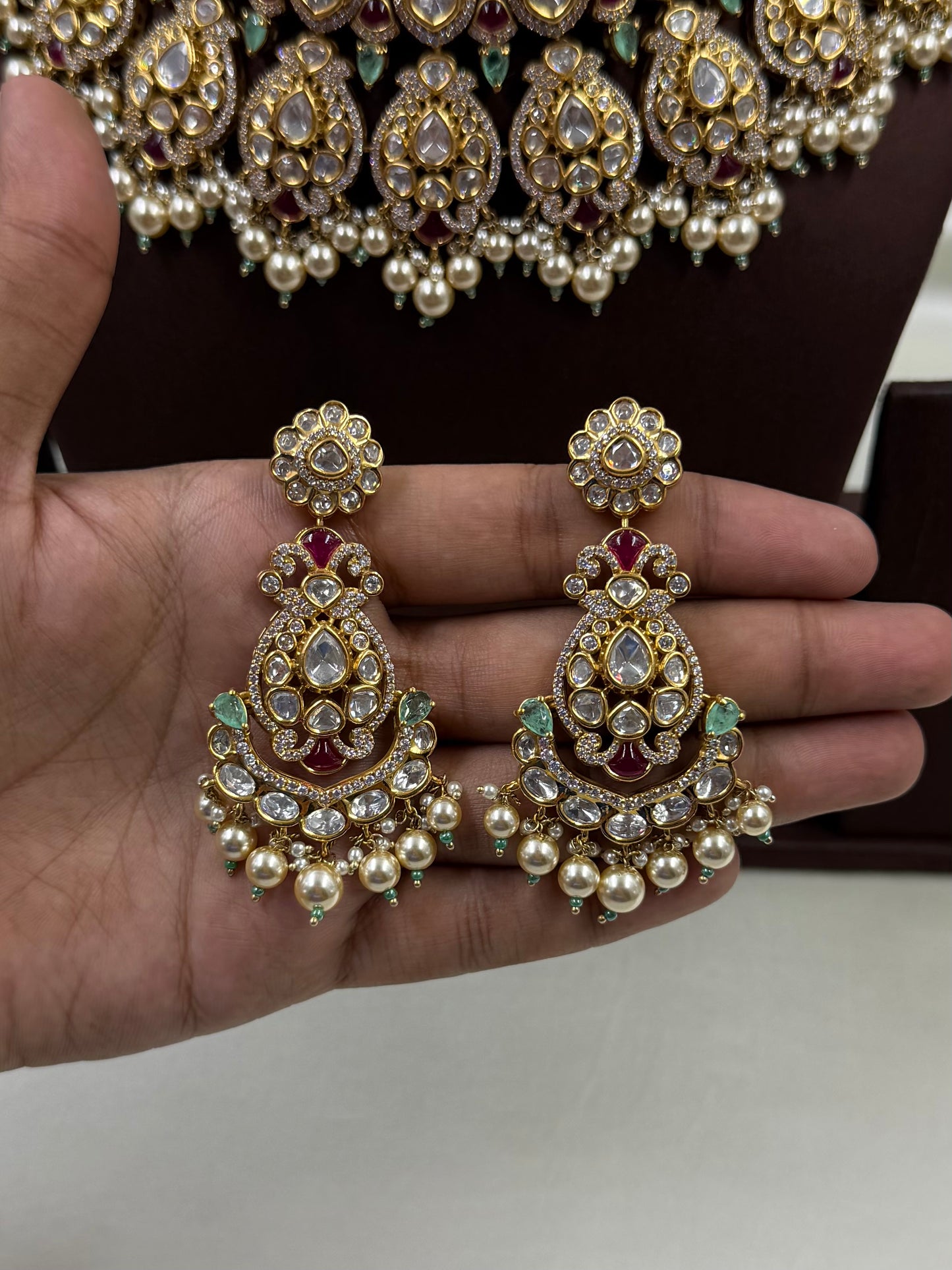 Madhura Victorian Moissanite Choker Necklace Set