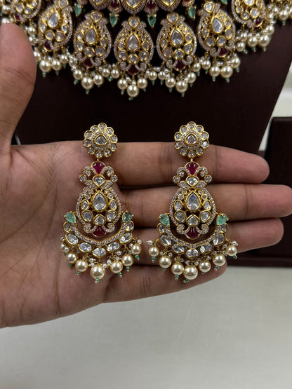 Madhura Victorian Moissanite Choker Necklace Set