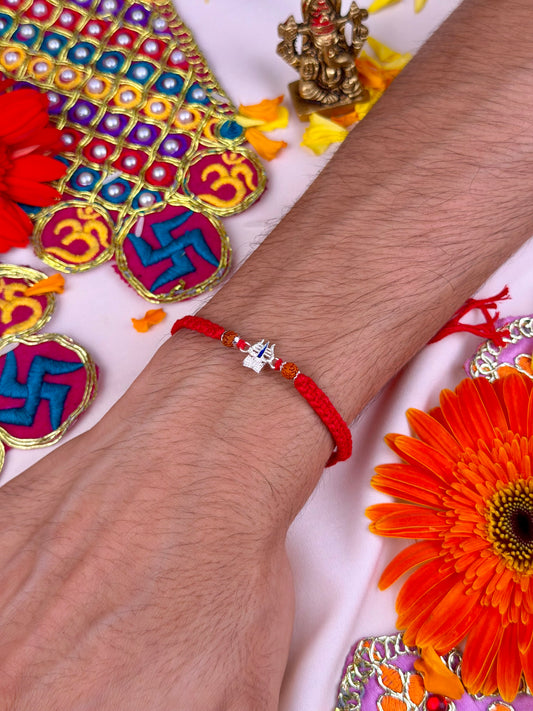 Mahadev Trishul Silver Rakhi
