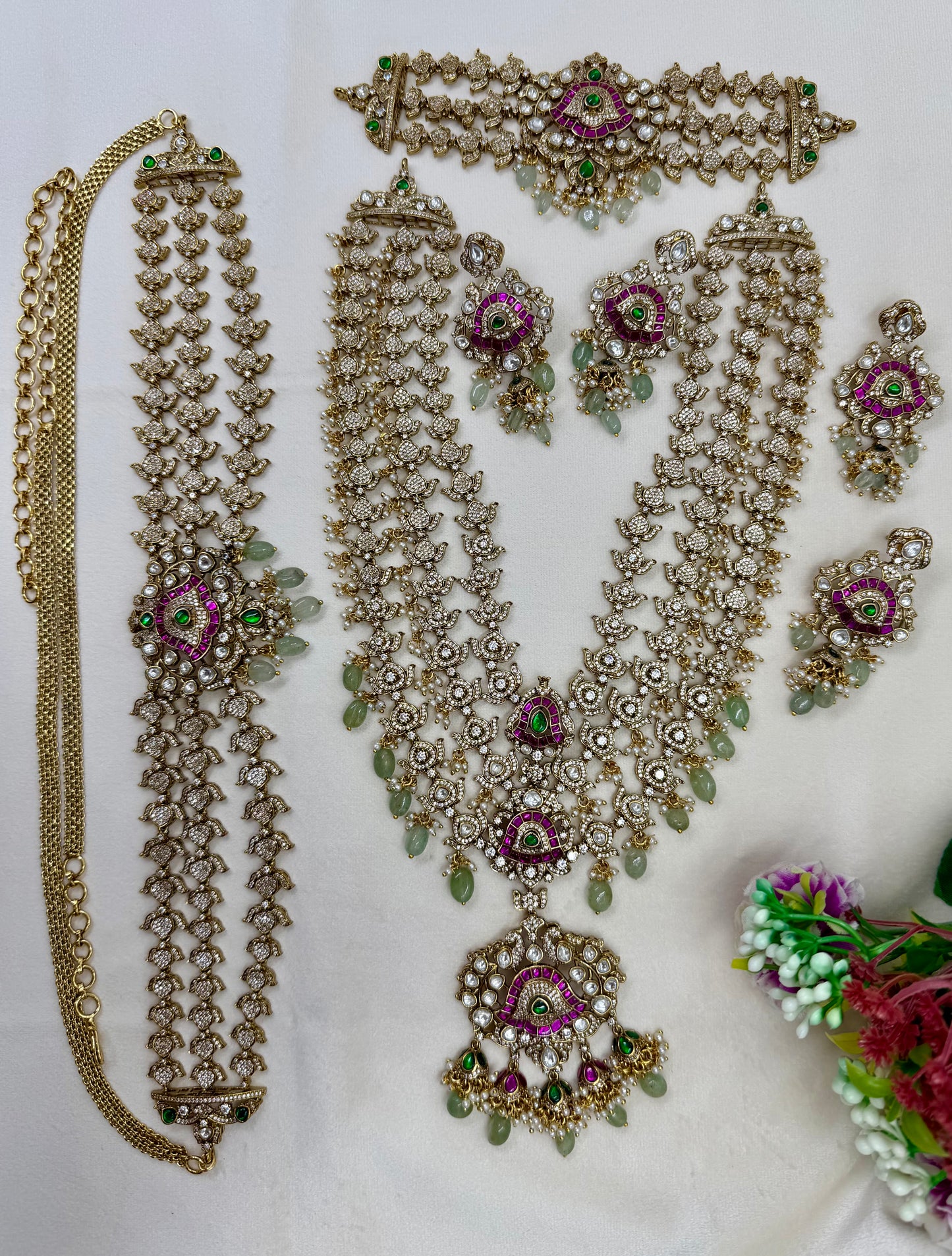 Pallika Jadau Polki South Indian Semi Bridal Set
