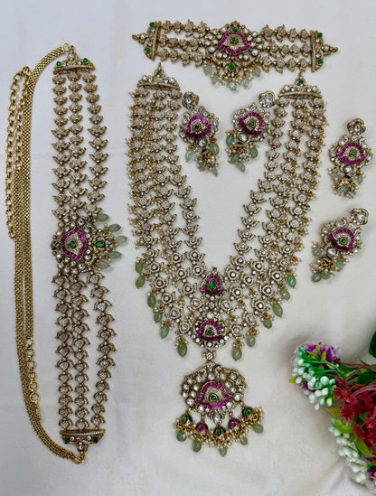 Pallika Jadau Polki South Indian Semi Bridal Set