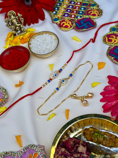 Premium Evil Eye Rakhi Lumba Set