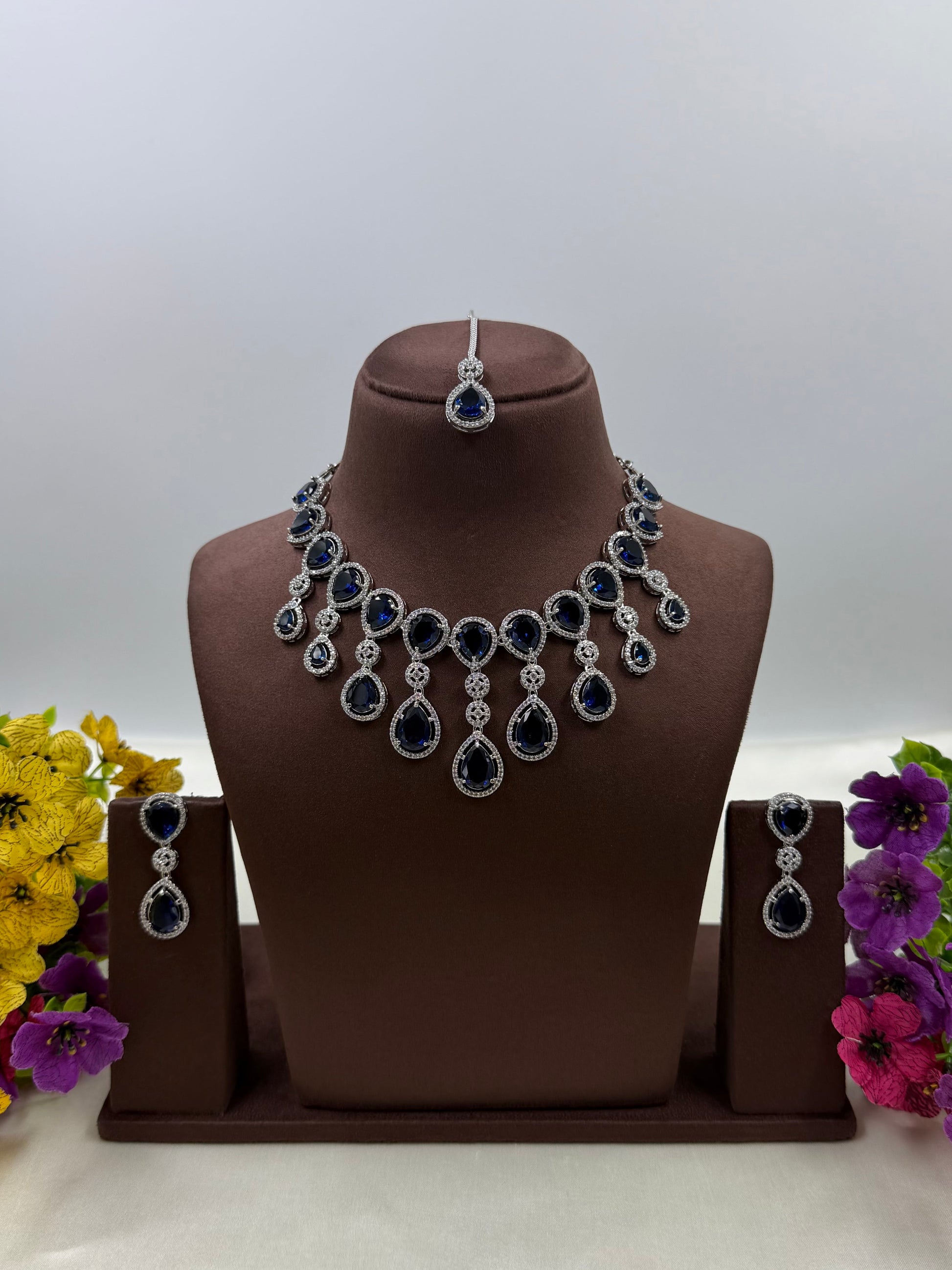 Sia Ad Regal Allure Necklace Set - BLUE - Necklace