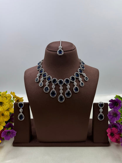 Sia Ad Regal Allure Necklace Set - BLUE - Necklace