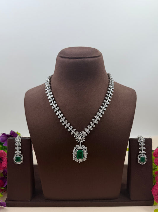 Elena American Diamond Delicate Necklace Set