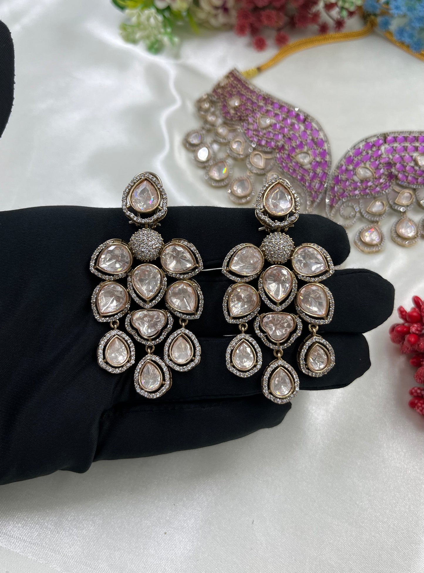 Meera Jaipuri Moissanite Kundan Choker Necklace