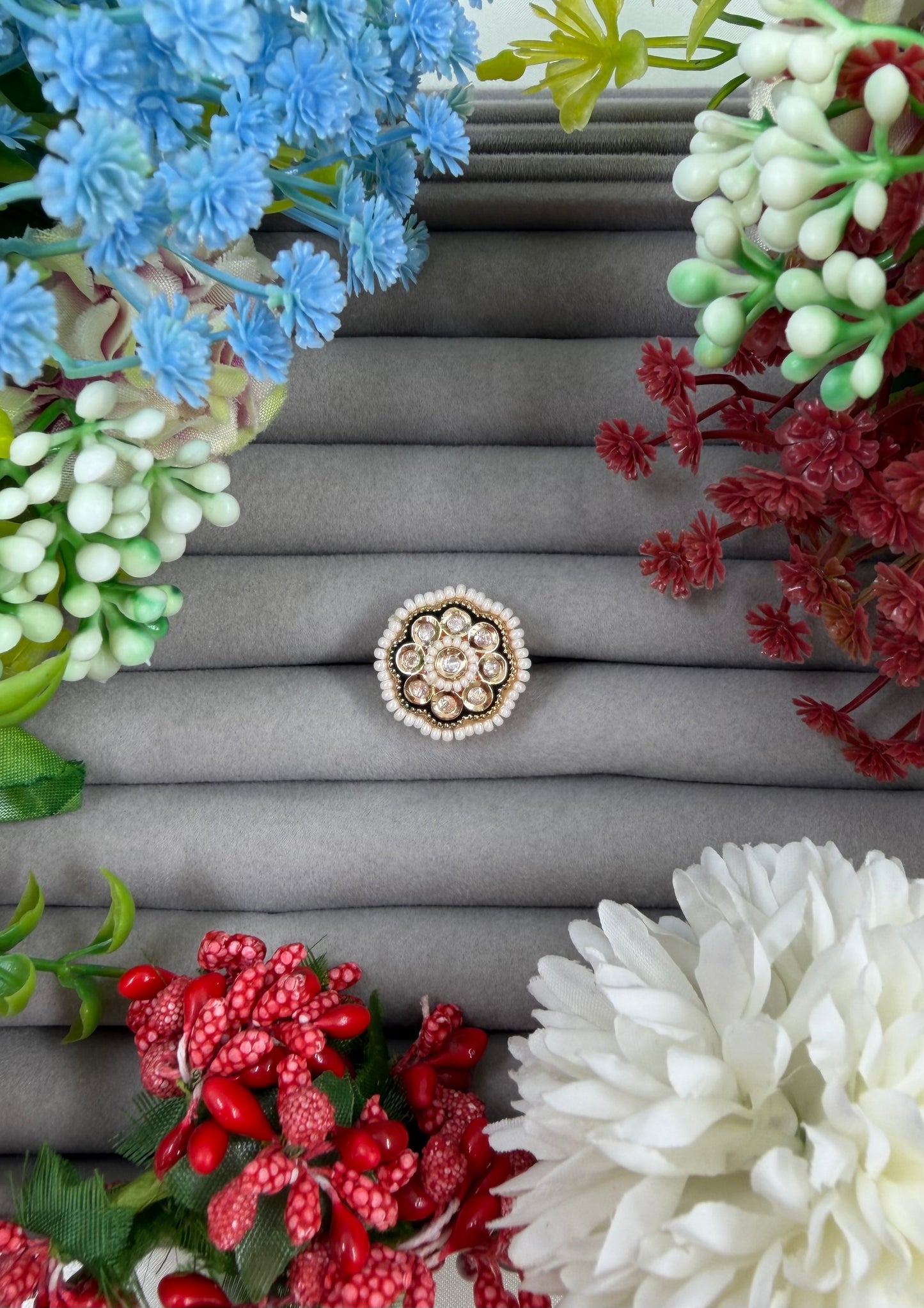 Amaze Premium Moissanite Kundan Fingering