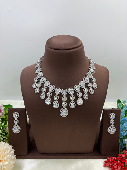 RINA  AMERICAN DIAMOND PREMIUM NECKLACE SET