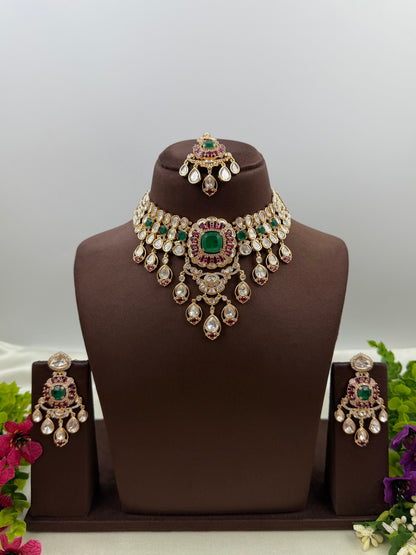 Devika Premium Moissanite Choker Set