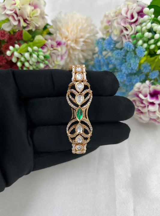 Aarya Moissanite Kundan bracelet (Openable)