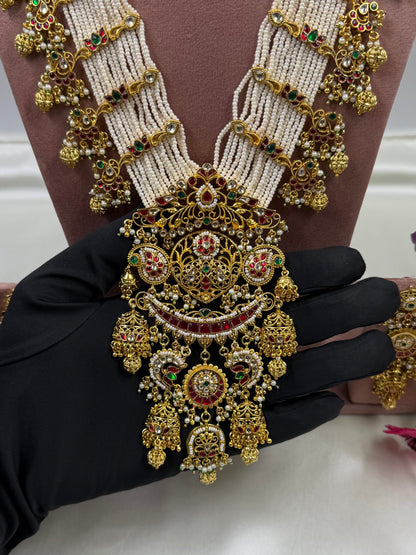 Juhi Pachi Kundan Long Necklace Set