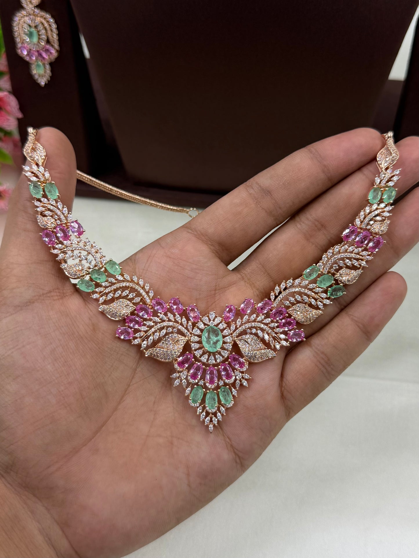 Elina American Diamond Necklace Set