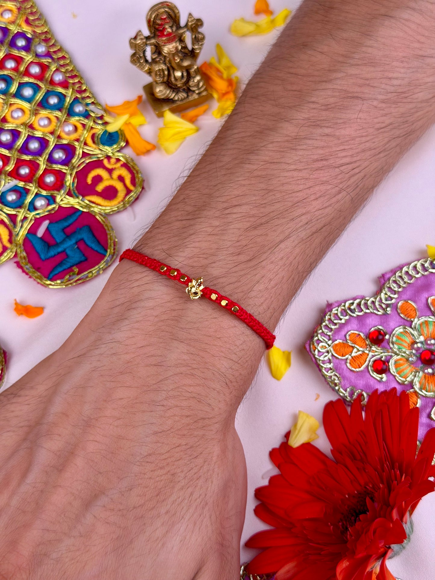 Golden Ganesha Charm Rakhi