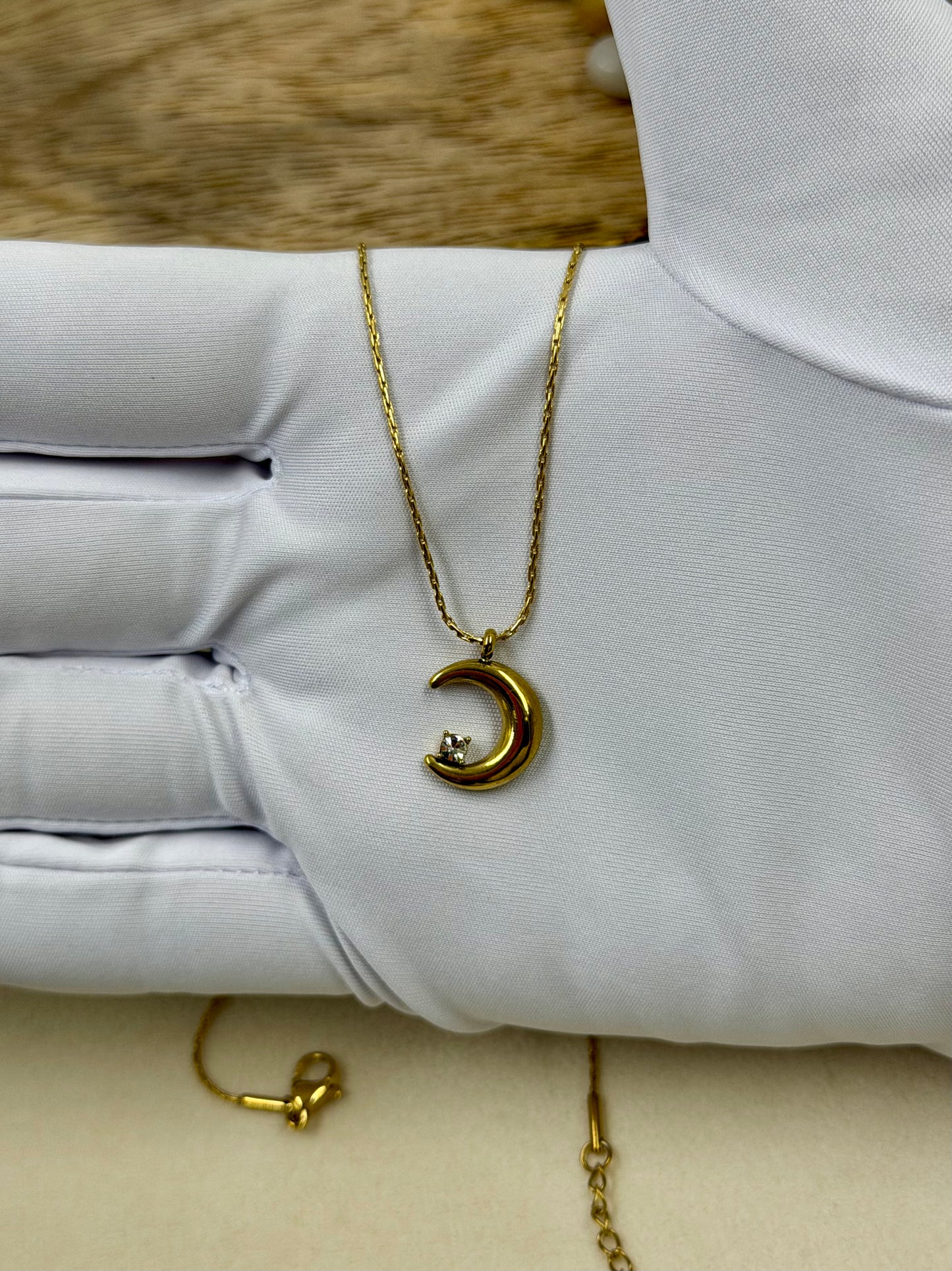 Crescent Moon Gold Chain