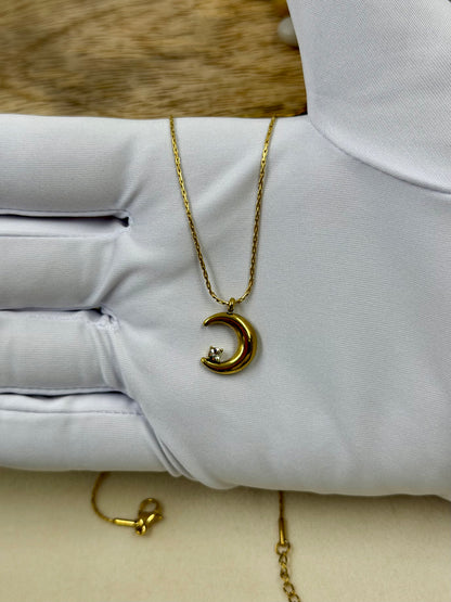 Crescent Moon Gold Chain